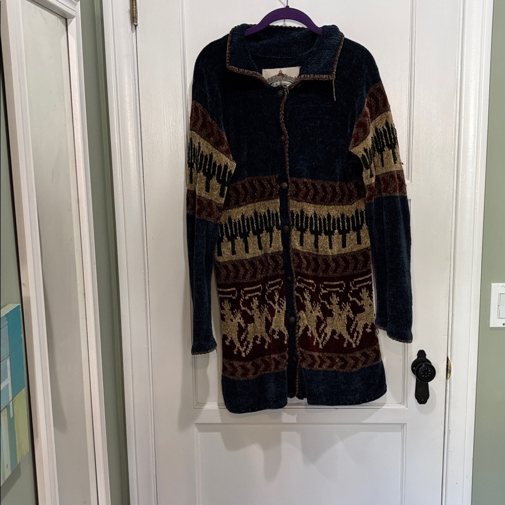 MILLIGAN BRAND KNITS Long Knit Cowboy Western Star Button Sweater